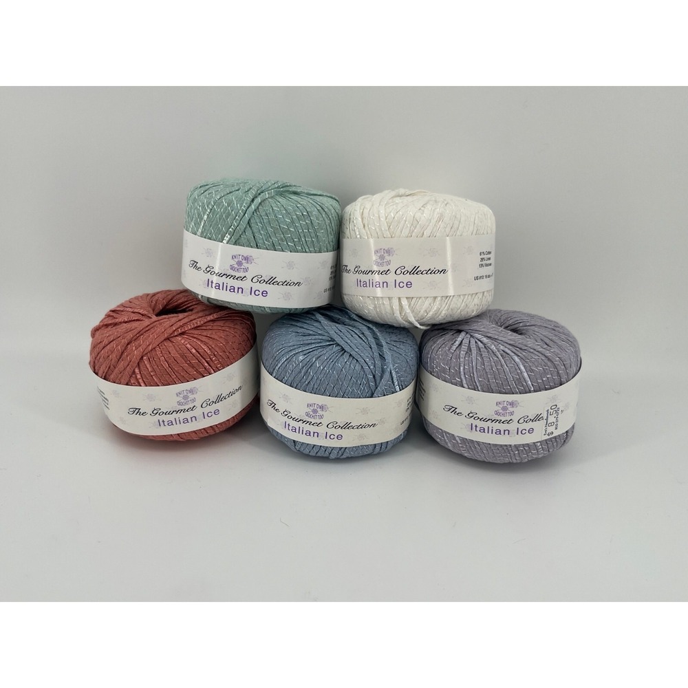 Knit One Crochet Too Gourmet Italian Yarn Lot of 5 | Cotton/Linen/Viscose